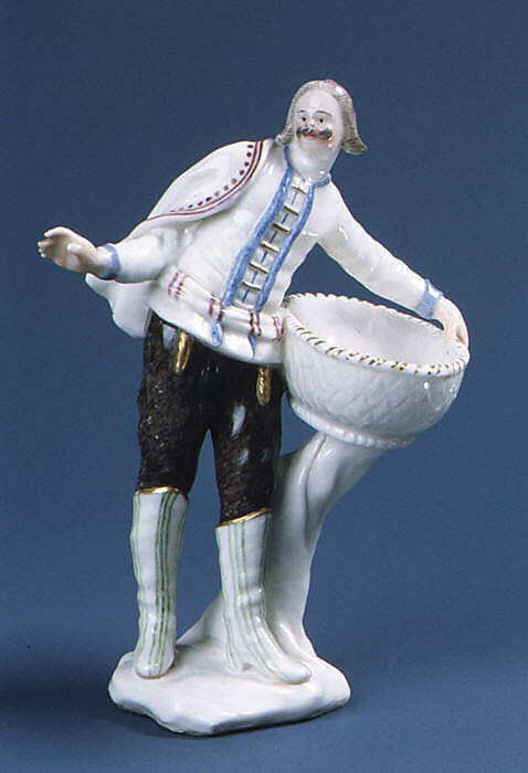 Sweetmeat vendor (one of a pair), Capodimonte Porcelain Manufactory (Italian, 1740/43–1759), Soft-paste porcelain, Italian, Naples 