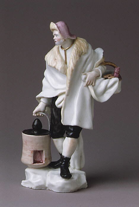 Street vendor, Capodimonte Porcelain Manufactory (Italian, 1740/43–1759), Soft-paste porcelain, Italian, Naples 