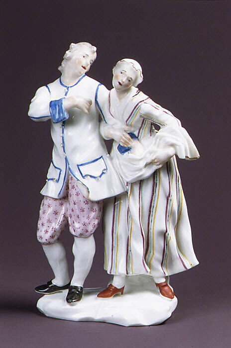 Lovers, Capodimonte Porcelain Manufactory (Italian, 1740/43–1759), Soft-paste porcelain, Italian, Naples 