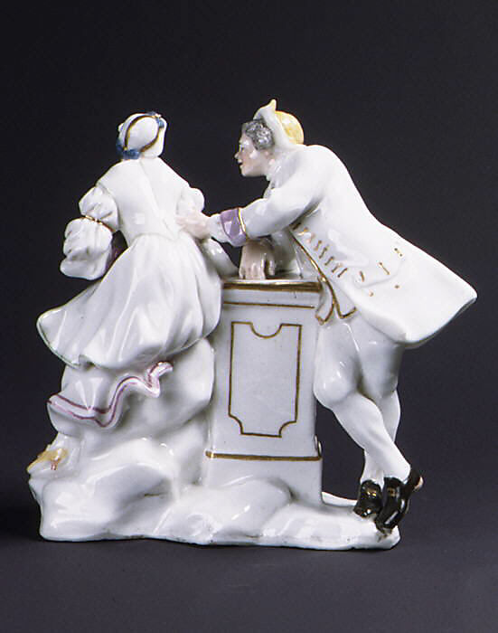 Young couple, Capodimonte Porcelain Manufactory (Italian, 1740/43–1759), Soft-paste porcelain, Italian, Naples