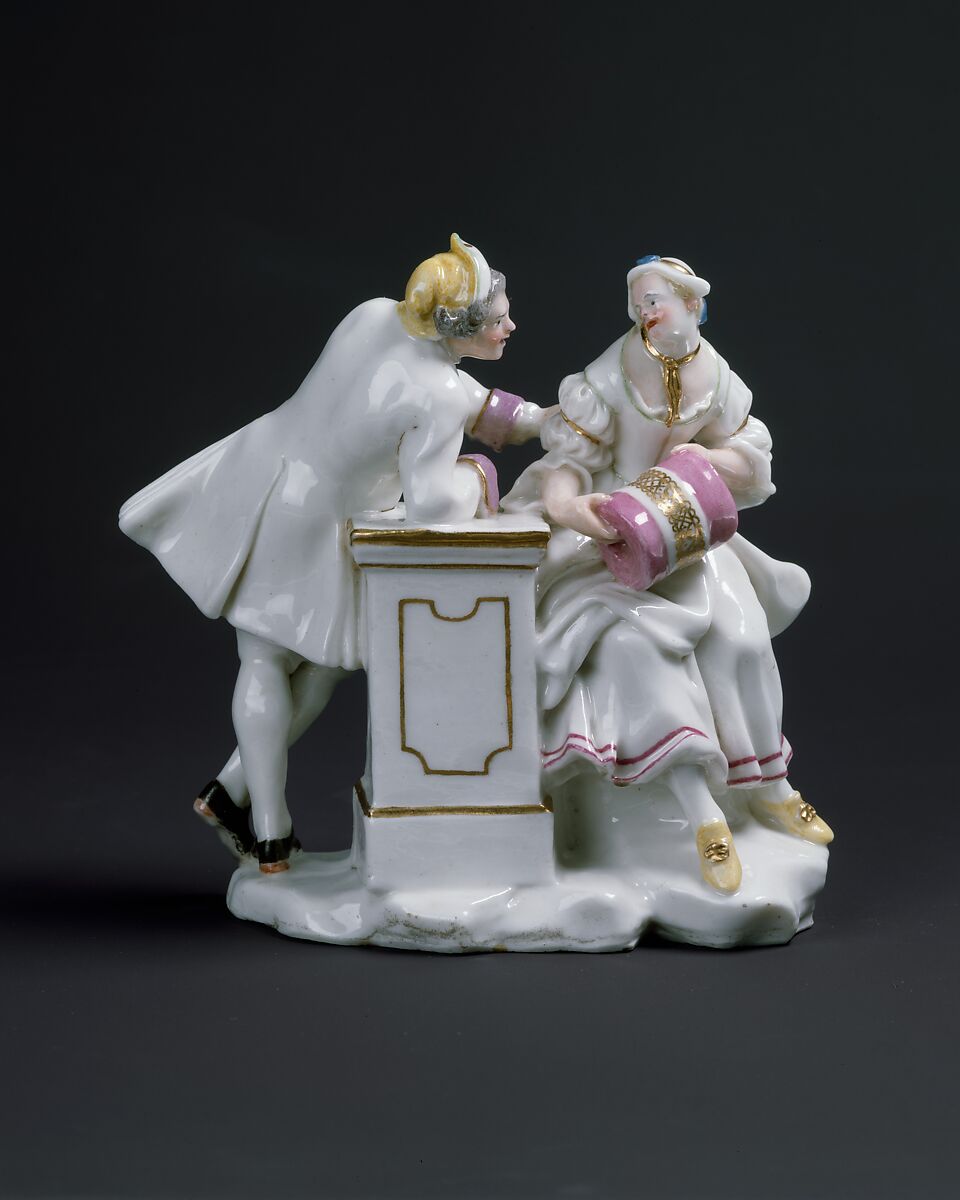 Young couple, Capodimonte Porcelain Manufactory (Italian, 1740/43–1759), Soft-paste porcelain, Italian, Naples 