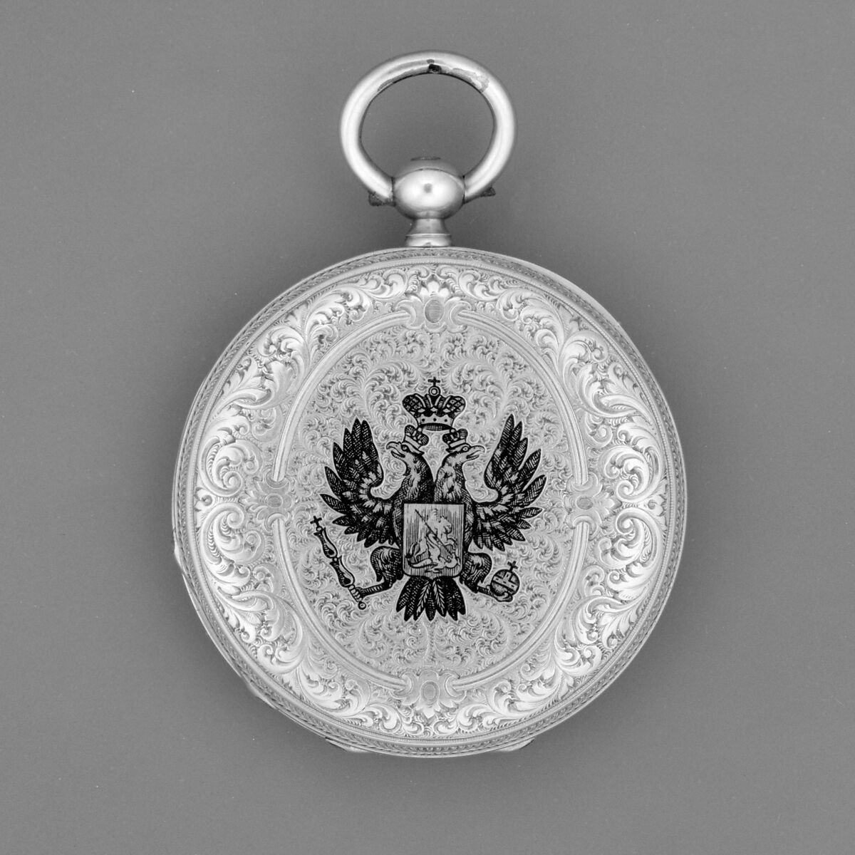 Watch with a portrait of Alexander II, czar of Russia (r. 1855–81), Watchmaker: H. Maret, Case of gold and enamel; jeweled movement, with temperature-compensated balance and Swiss lever escapement, Swiss, Geneva