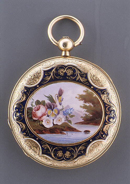 Watch with a portrait of Nicholas I, czar of Russia (r. 1825–55), Watchmaker: Firm of Perret &amp; Cie (ca. 1840–1850), Case of gold and enamel; jeweled movement with temperature-compensated balance and Swiss lever escapement, Swiss, Geneva