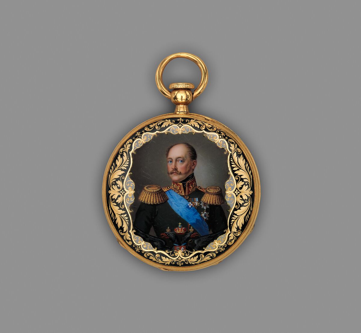 Watch, Watchmaker: François Czapek (Bohemian, 1811–before 1895), Case: partly enameled gold; Dial: white enamel with gold hands; Movement: gilded brass and steel, Swiss, Geneva 