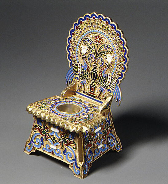 Salt, Silver gilt, opaque and translucent enamels, Russian 