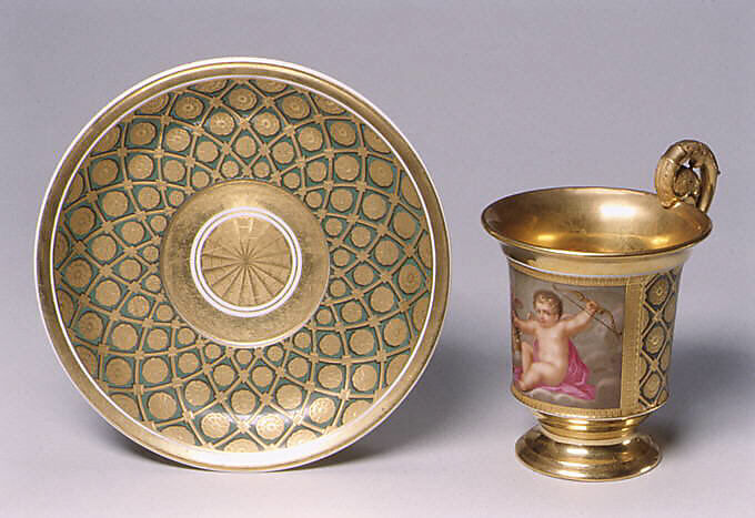 Cup and saucer, Hard-paste porcelain, Russian 