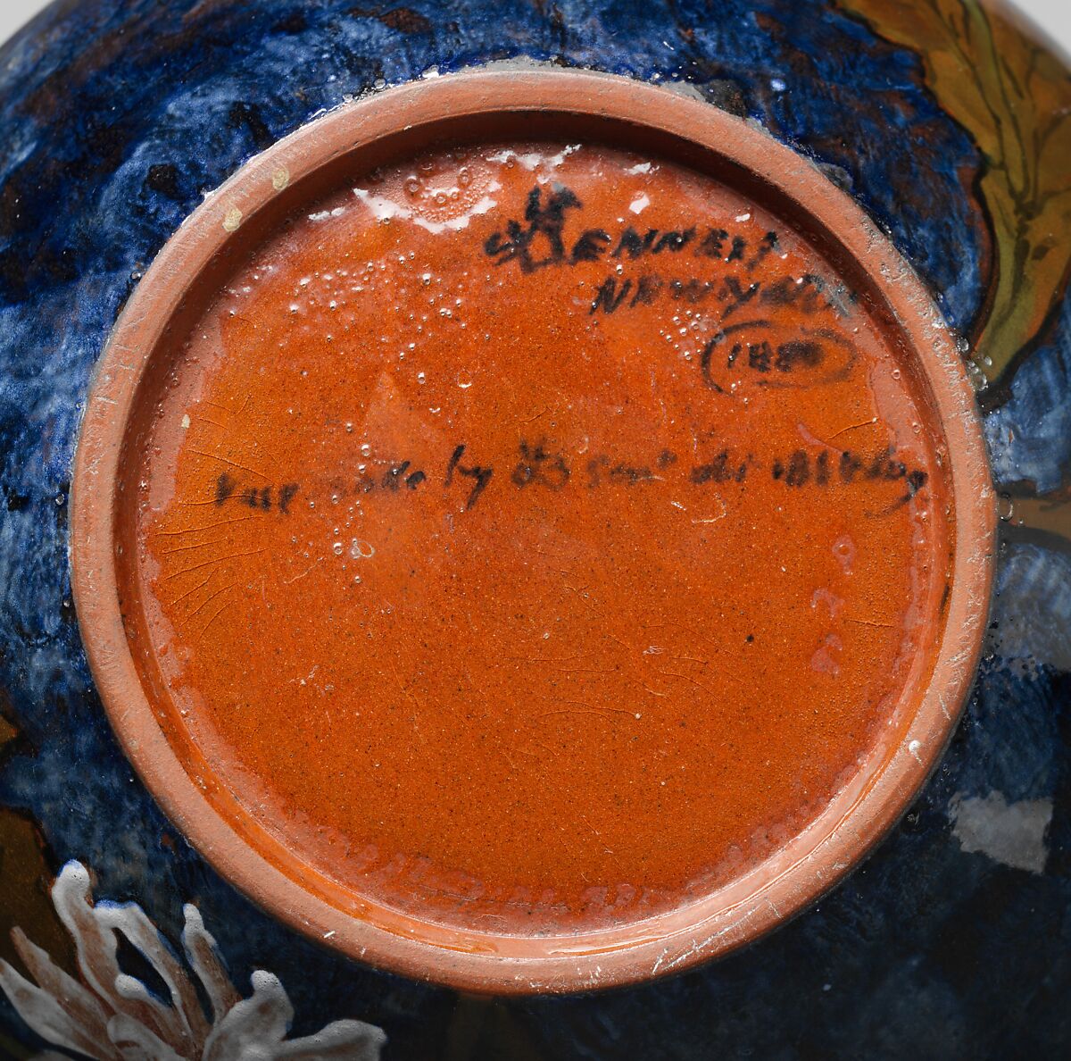 Vase, John Bennett (1840–1907), Red earthenware, American