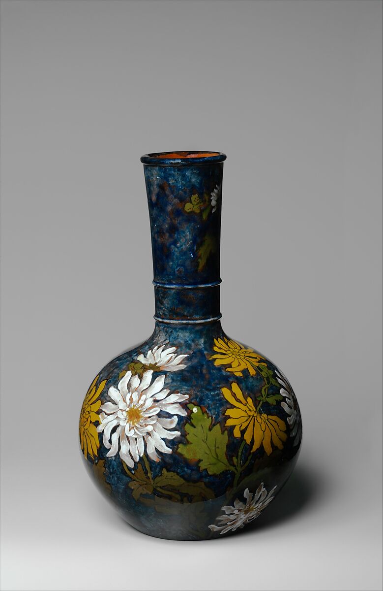 Vase, John Bennett (1840–1907), Red earthenware, American 