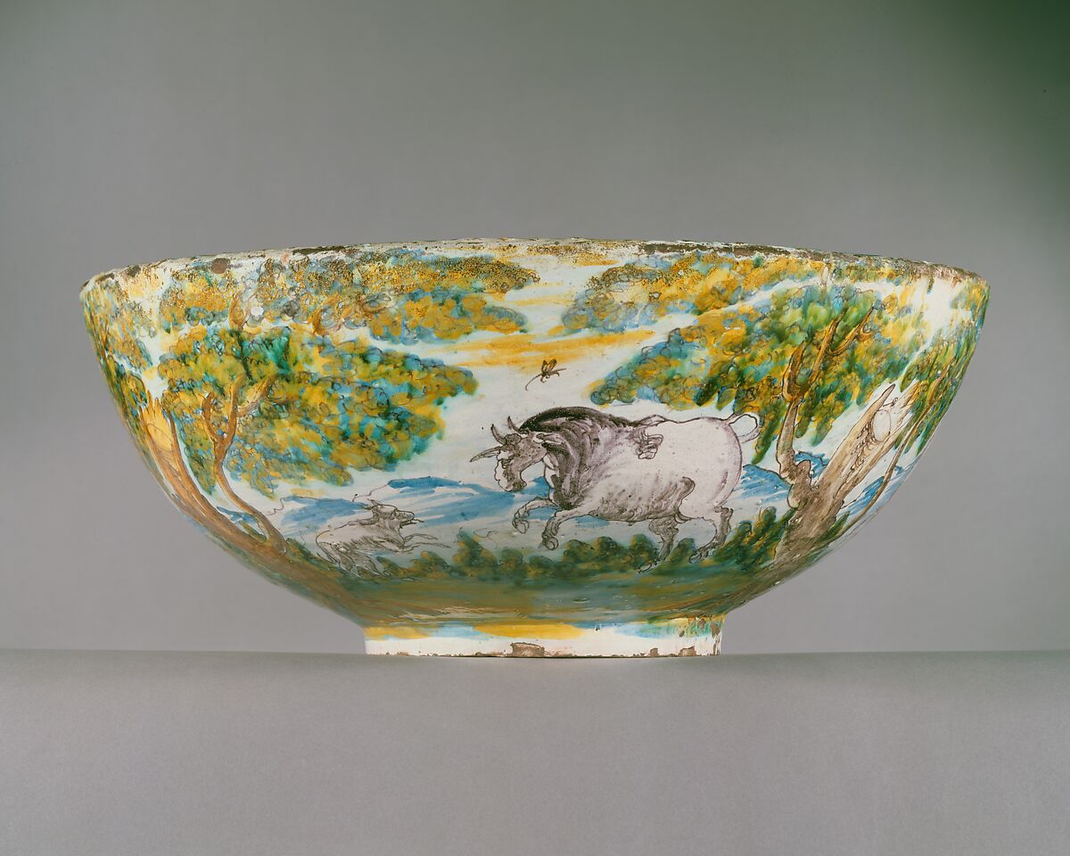 Bowl, Tin-glazed earthenware, Spanish, Talavera de la Reina 