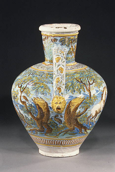 Jar, Tin-glazed earthenware, Spanish, Talavera de la Reina