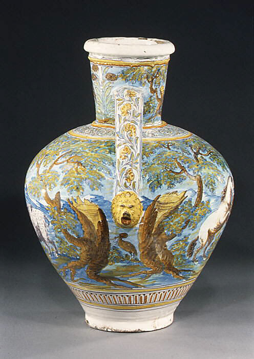 Jar, Tin-glazed earthenware, Spanish, Talavera de la Reina