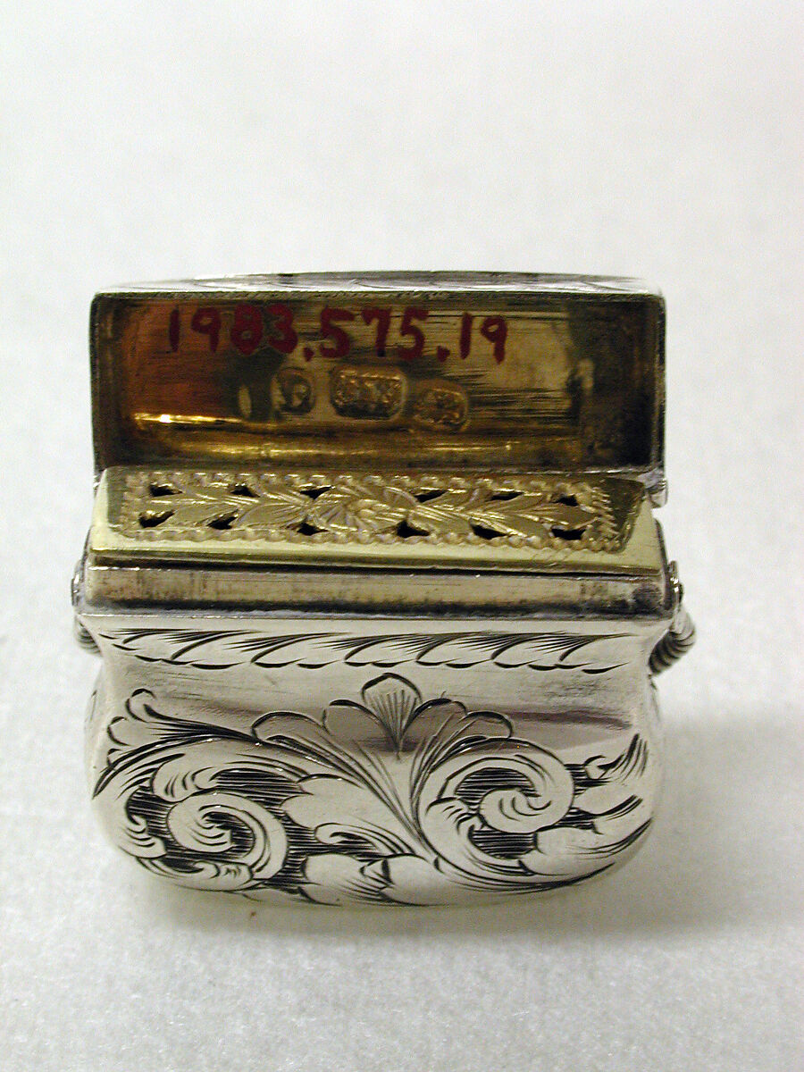 Vinaigrette, Gervase Wheeler (British, registered in 1831), Silver, British, Birmingham