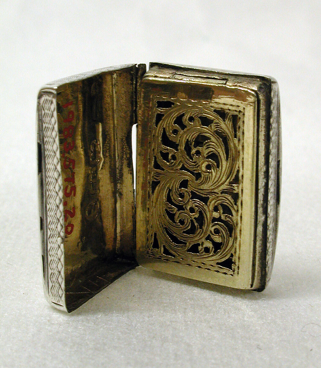 Vinaigrette, John Bettridge (British, active 1817–1834, died 1835), Silver, British, Birmingham