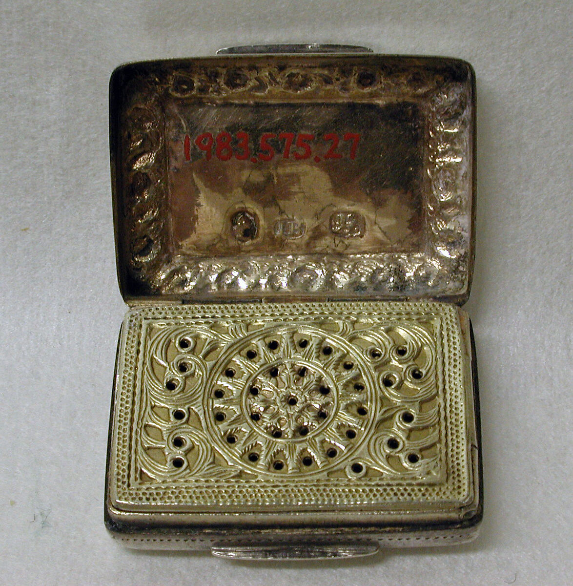 Vinaigrette, John Bettridge (British, active 1817–1834, died 1835), Silver, British, Birmingham