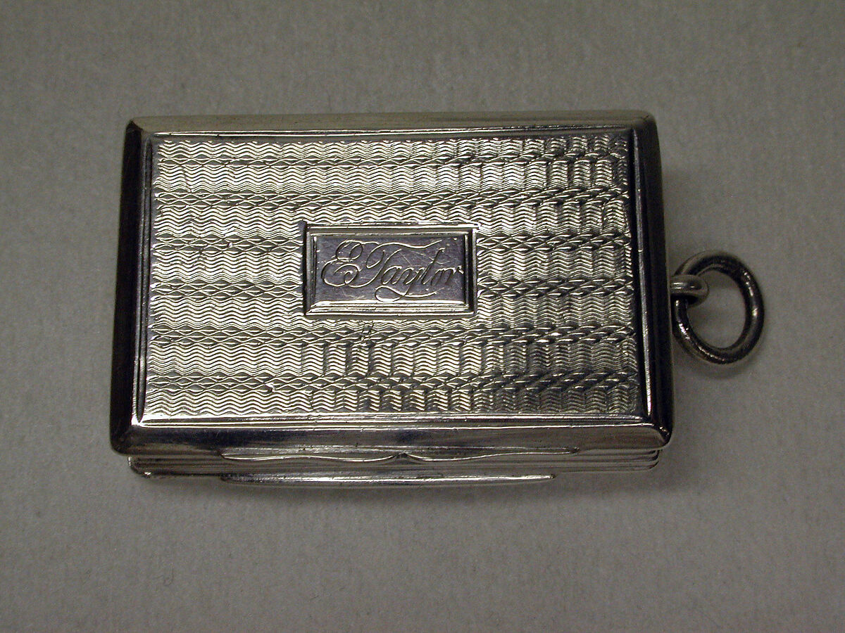 Vinaigrette box, Thomas Shaw (entered 1822), Silver, British, Birmingham 