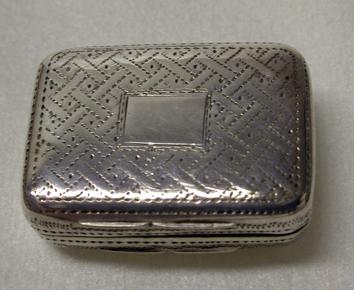 Vinaigrette box, Thomas Shaw (entered 1822), Silver, British, Birmingham 