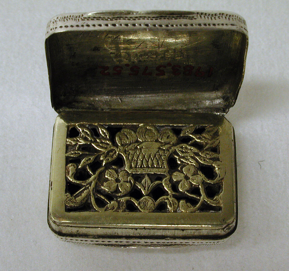 Vinaigrette, probably Thomas Shaw (British, active 1818–1845), Silver, British, Birmingham