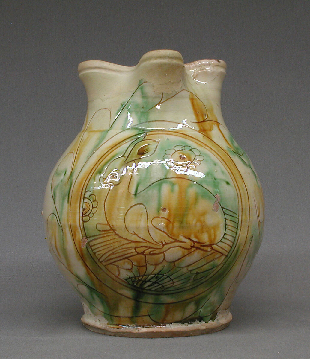 Jug, Lead-glazed earthenware, Italian 