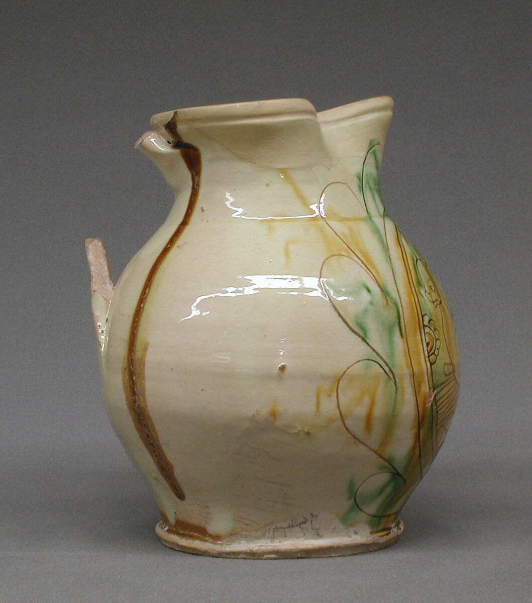 Jug, Lead-glazed earthenware, Italian