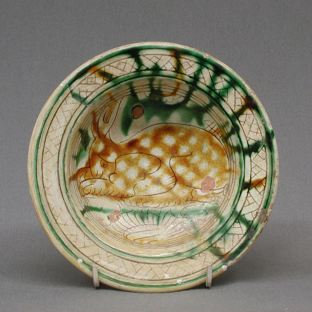 Bowl, Lead-glazed earthenware, Italian 