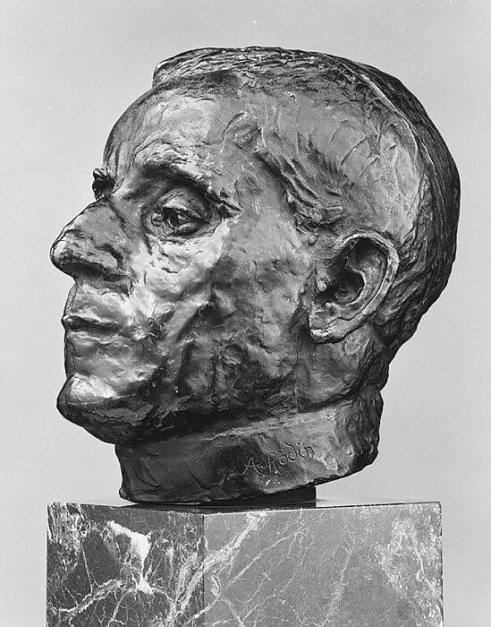 Pope Benedict XV (1854–1922), Auguste Rodin (French, Paris 1840–1917 Meudon), Bronze, marble base, French 