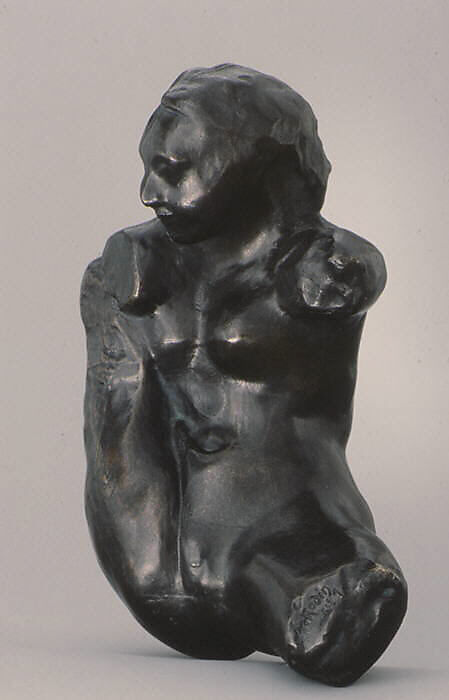 Small Torso of Iris, Auguste Rodin (French, Paris 1840–1917 Meudon), Bronze, black marble base, French 