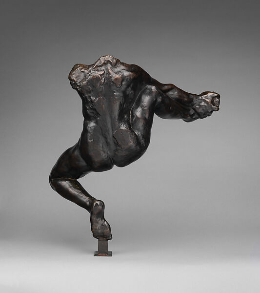 Iris, Messenger of the Gods, Auguste Rodin (French, Paris 1840–1917 Meudon), Bronze, black marble base, French