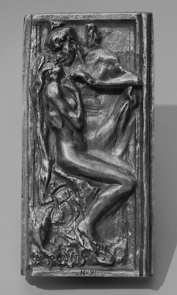Embracing couple, Auguste Rodin (French, Paris 1840–1917 Meudon), Silvered bronze, French