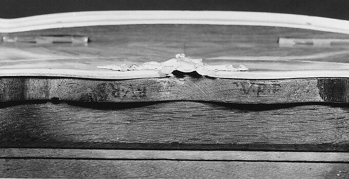 Work and writing table (table en chiffonière), Bernard II van Risenburgh (ca. 1696–ca. 1767), Oak and beech veneered with tulipwood and purplewood; gilt bronze, blue moiré silk, French