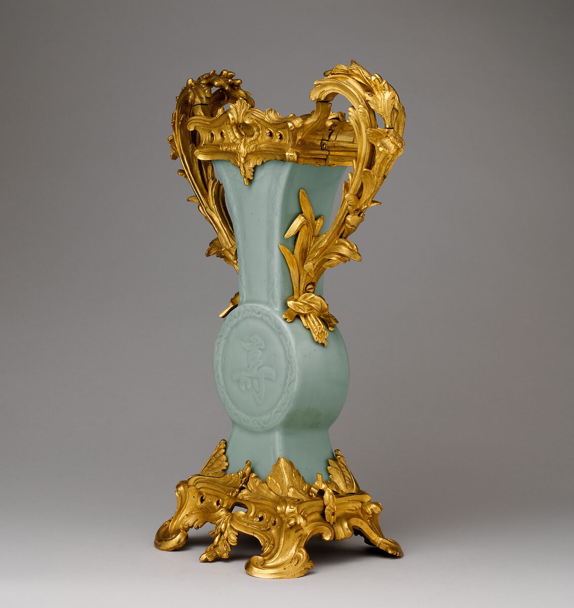 Pair of vases, Hard-paste porcelain, gilt-bronze mounts, Chinese with French mounts