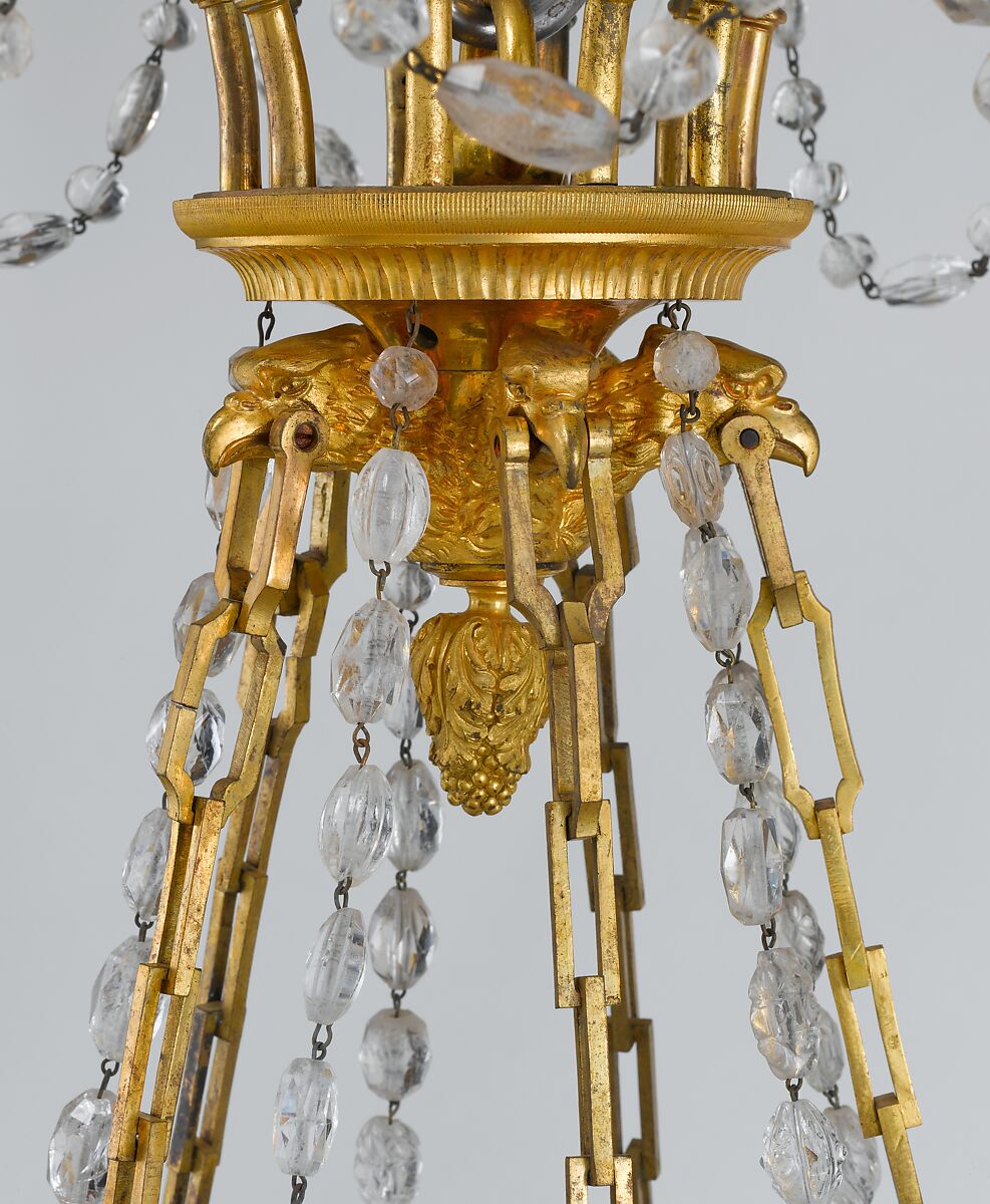 Fifteen-light chandelier, Gilt bronze, rock crystal, French