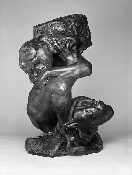 Fallen Caryatid Carrying Her Stone, Auguste Rodin (French, Paris 1840–1917 Meudon), Bronze, French 