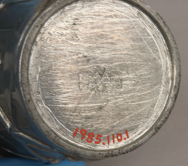 Beaker with mistletoe, Jules-Paul Brateau (French, 1844–1923), Pewter, French