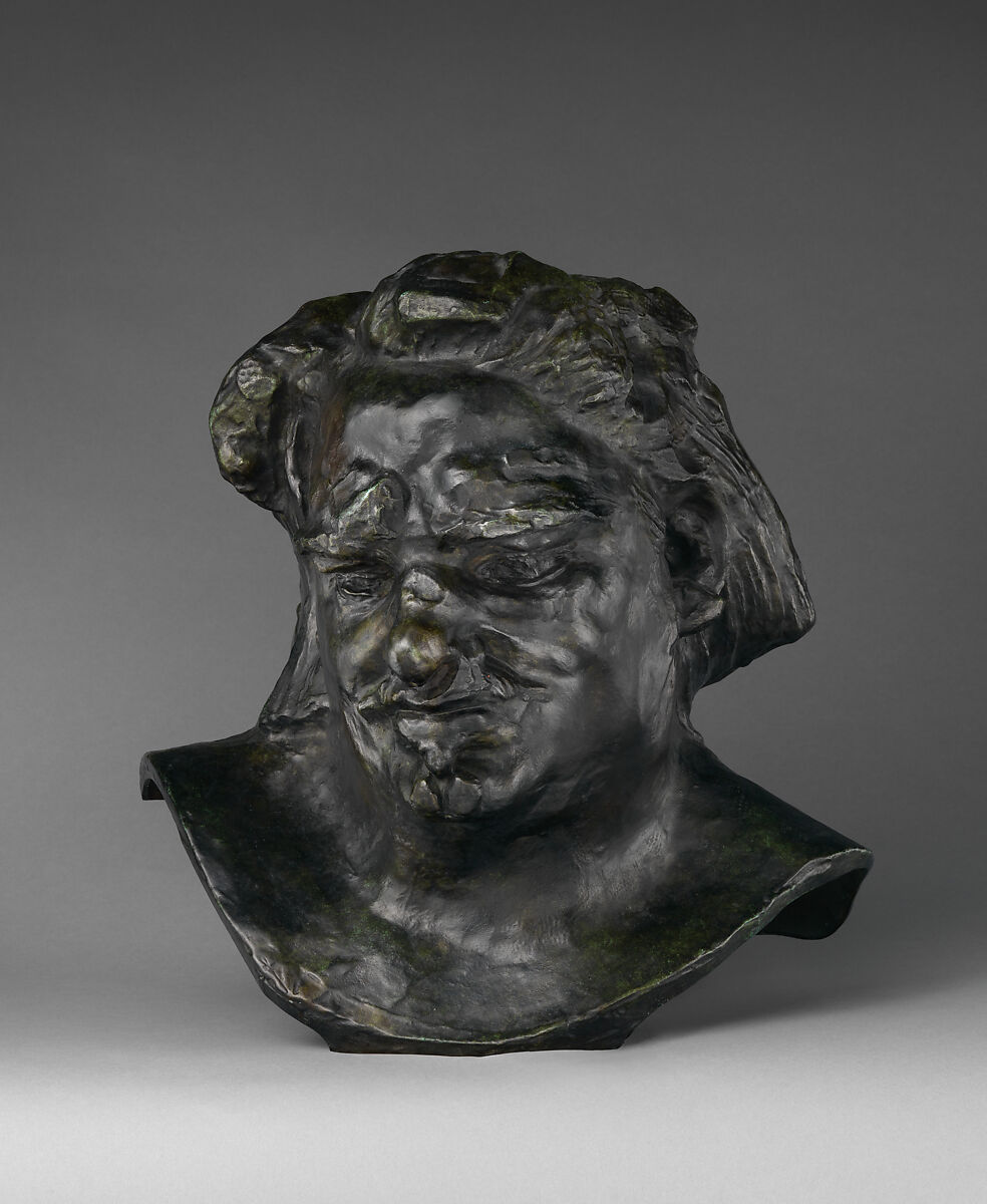 Head of Balzac, Auguste Rodin  French, Bronze, black marble base, French