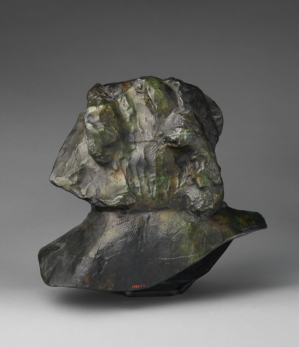 Head of Balzac, Auguste Rodin (French, Paris 1840–1917 Meudon), Bronze, black marble base, French