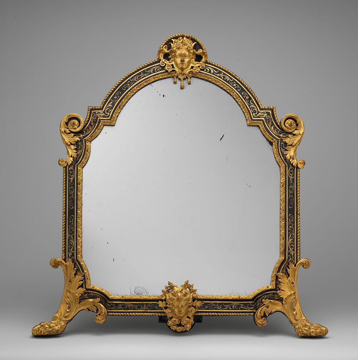 Dressing-table mirror, Tortoiseshell, engraved brass, kingwood, amaranth, bois satiné, ebony, mirror glass, French