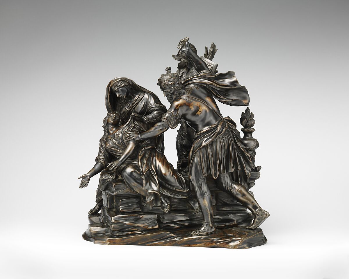 The Sacrifice of Jephthah's Daughter, Massimiliano Soldani (Italian, Montevarchi 1656–1740 Montevarchi), Bronze, Italian, Florence
