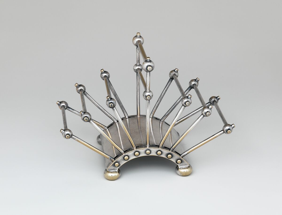 Toast rack, Christopher Dresser (British, Glasgow, Scotland 1834–1904 Mulhouse), Silver plate, British, Birmingham and London 