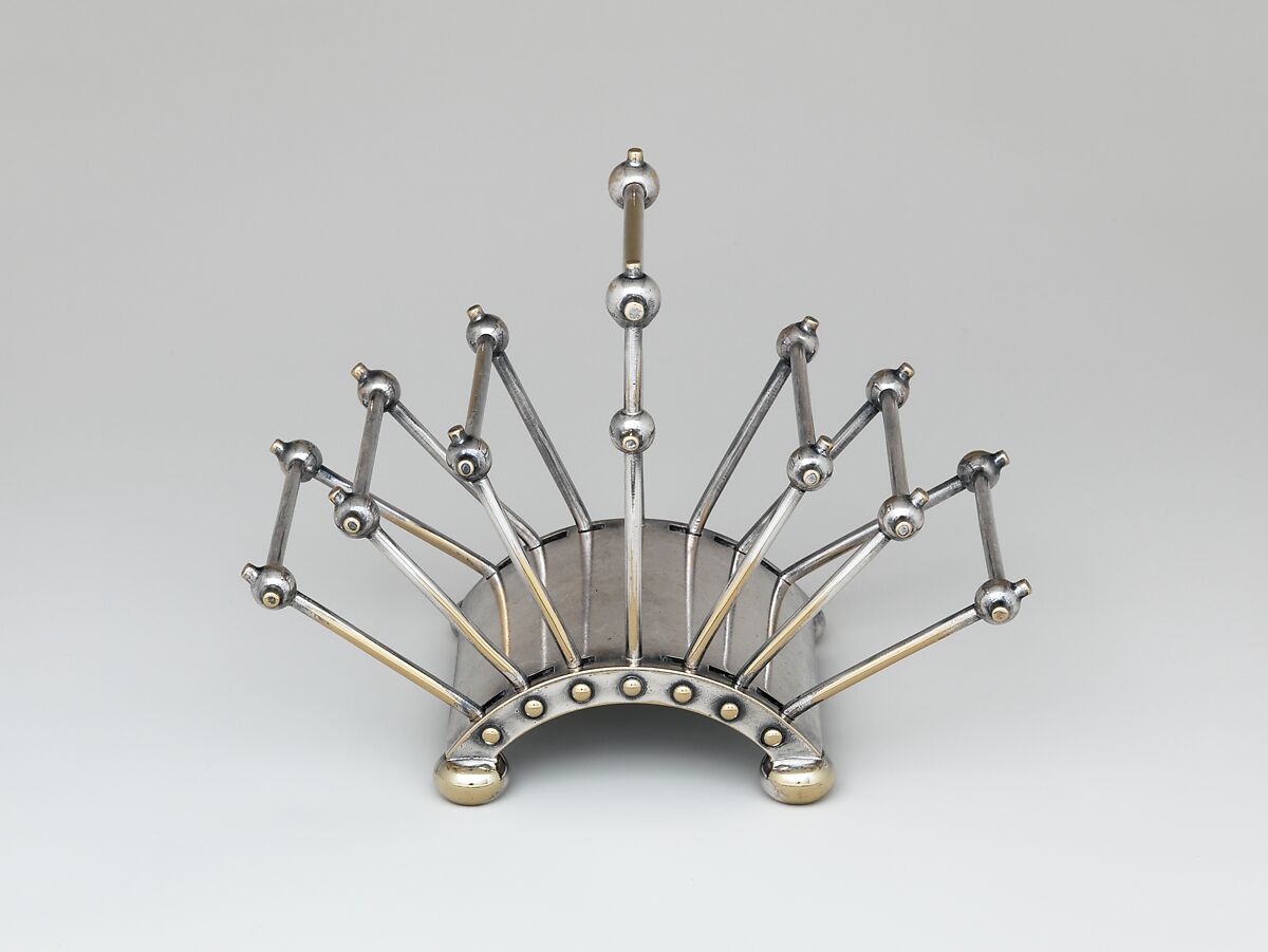 Toast rack, Christopher Dresser (British, Glasgow, Scotland 1834–1904 Mulhouse), Silver plate, British, Birmingham and London