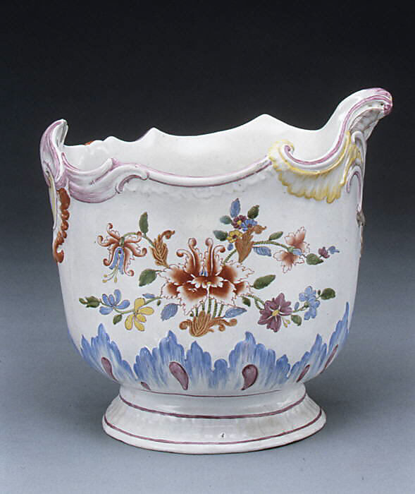 Wine bottle cooler (one of a pair), Doccia Porcelain Manufactory (Italian, 1737–1896), Tin-glazed hard-paste porcelain, Italian, Florence 