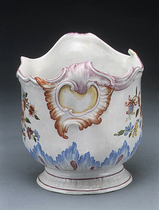 Wine bottle cooler (one of a pair), Doccia Porcelain Manufactory (Italian, 1737–1896), Tin-glazed hard-paste porcelain, Italian, Florence