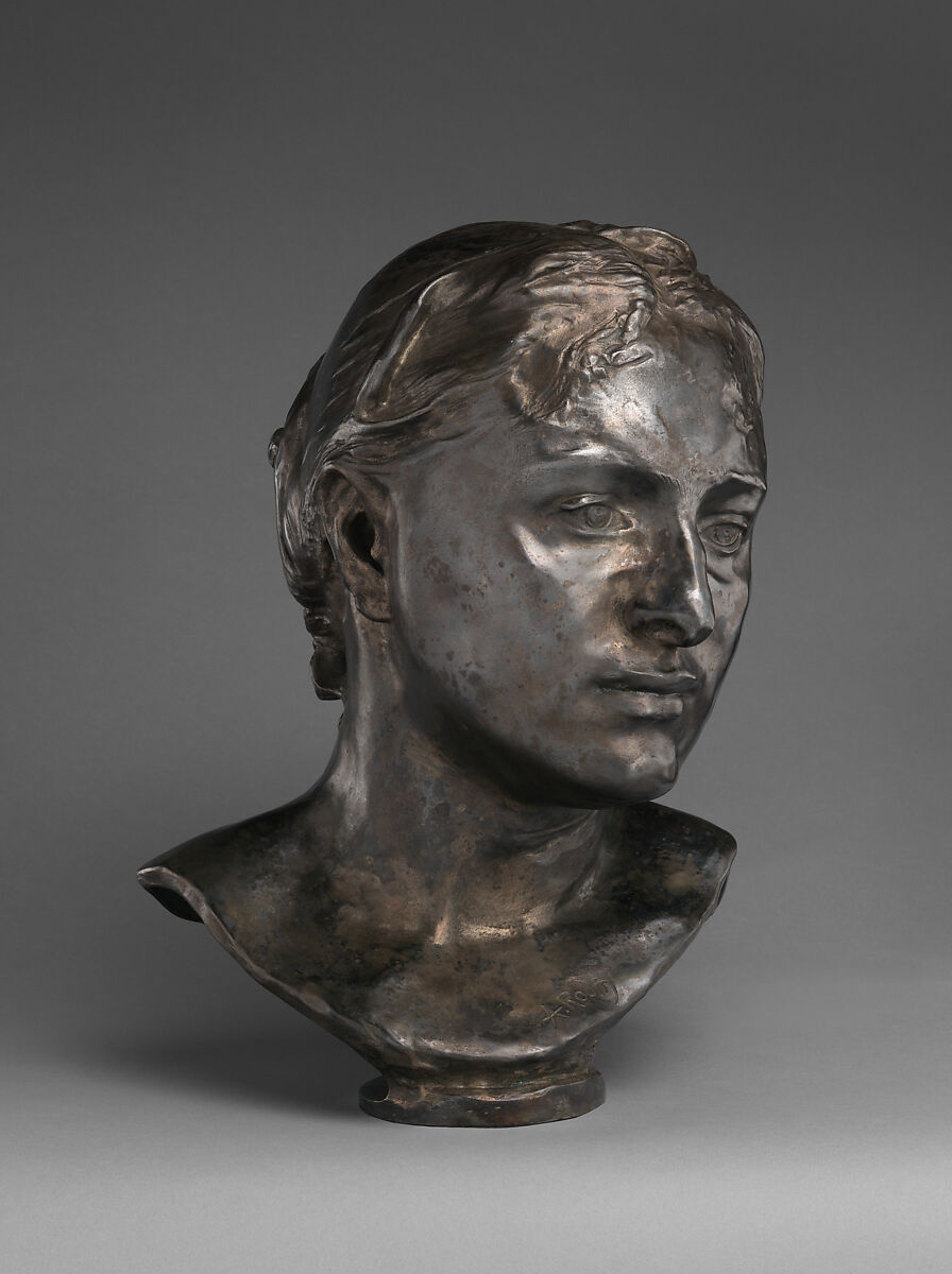 Mrs. Russell (Mariana Mattioco della Torre), Auguste Rodin (French, Paris 1840–1917 Meudon), Silvered bronze, black marble base, French 