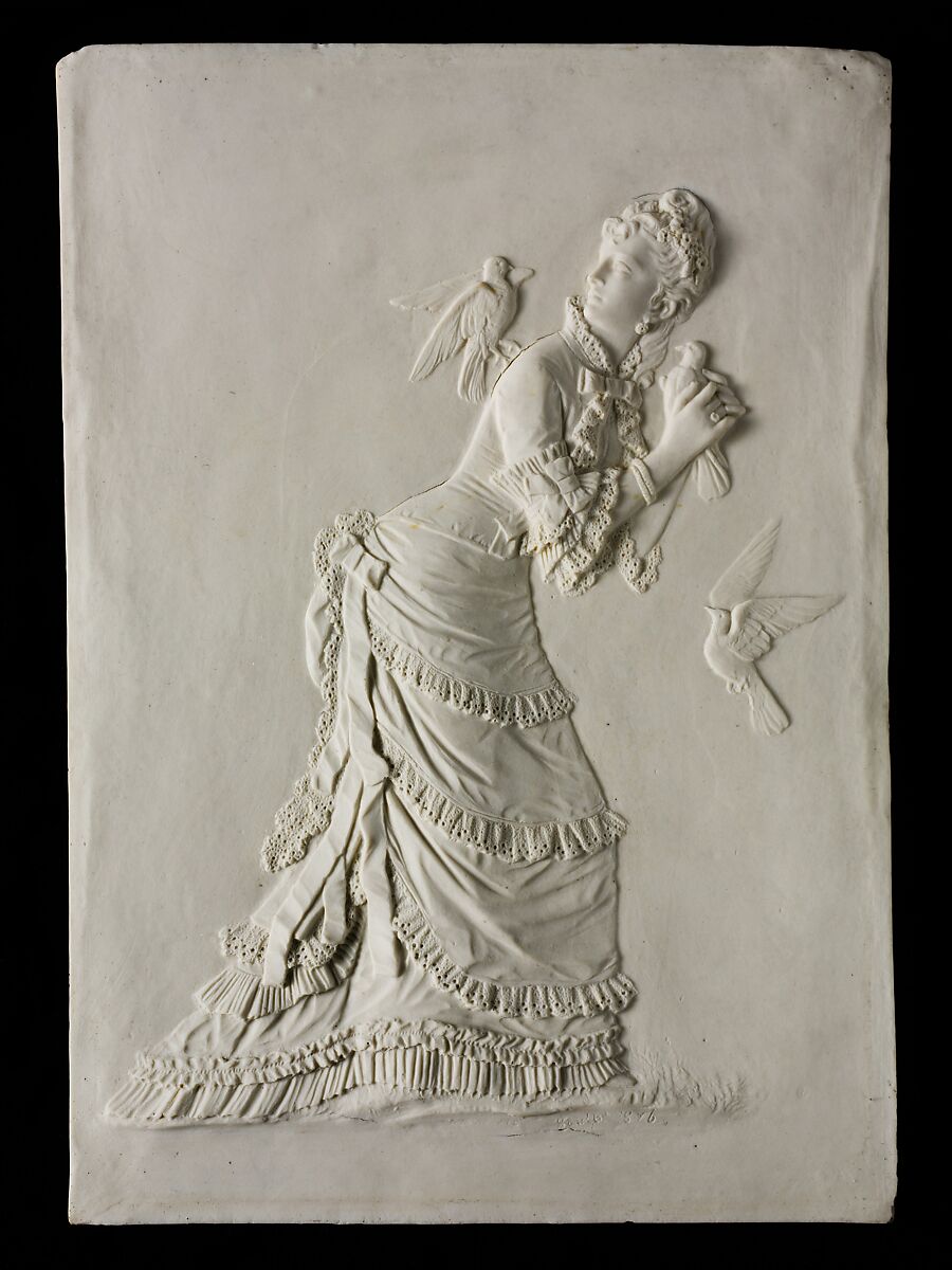 Plaque, Ott and Brewer (American, Trenton, New Jersey, 1871–1893), Parian porcelain, American 