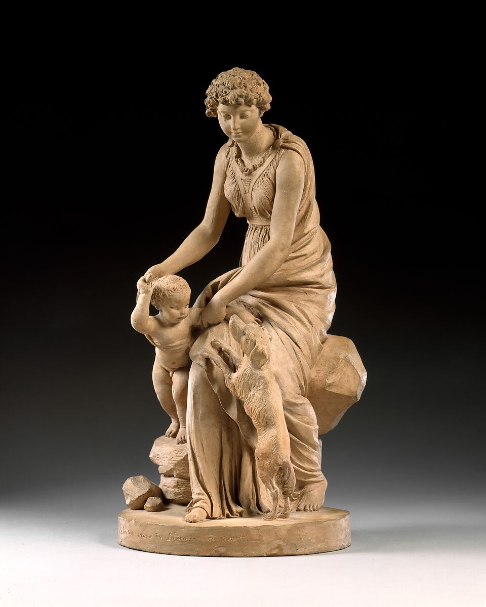 Fidelity, the Mother of Constant Love, Augustin Pajou (French, Paris 1730–1809 Paris), Terracotta, French, Paris