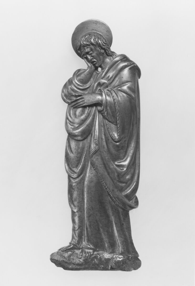 Mourning St. John from a Crucifixion Group, Probably after a design by Benedetto da Maiano (Italian, Maiano 1442–1497 Florence), Bronze, possibly Italian 