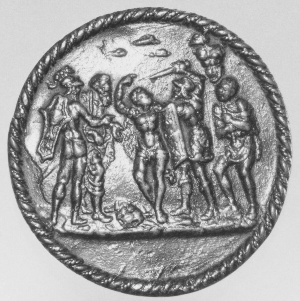 Sacrifice of Iphigenia (?), Master IO. F.F. (Italian, active mid-15th century), Bronze, Italian 