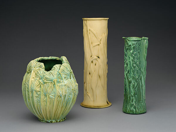 Vase with pussy willow, Tiffany Studios (1902–32), Porcelaneous earthenware, American