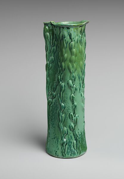 Vase with pussy willow, Tiffany Studios (1902–32), Porcelaneous earthenware, American