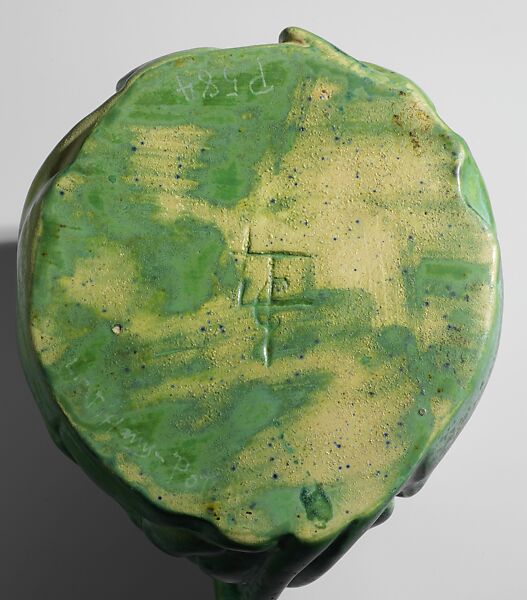 Cream pitcher with water lilies, Tiffany Studios (1902–32), Porcelaneous earthenware, American