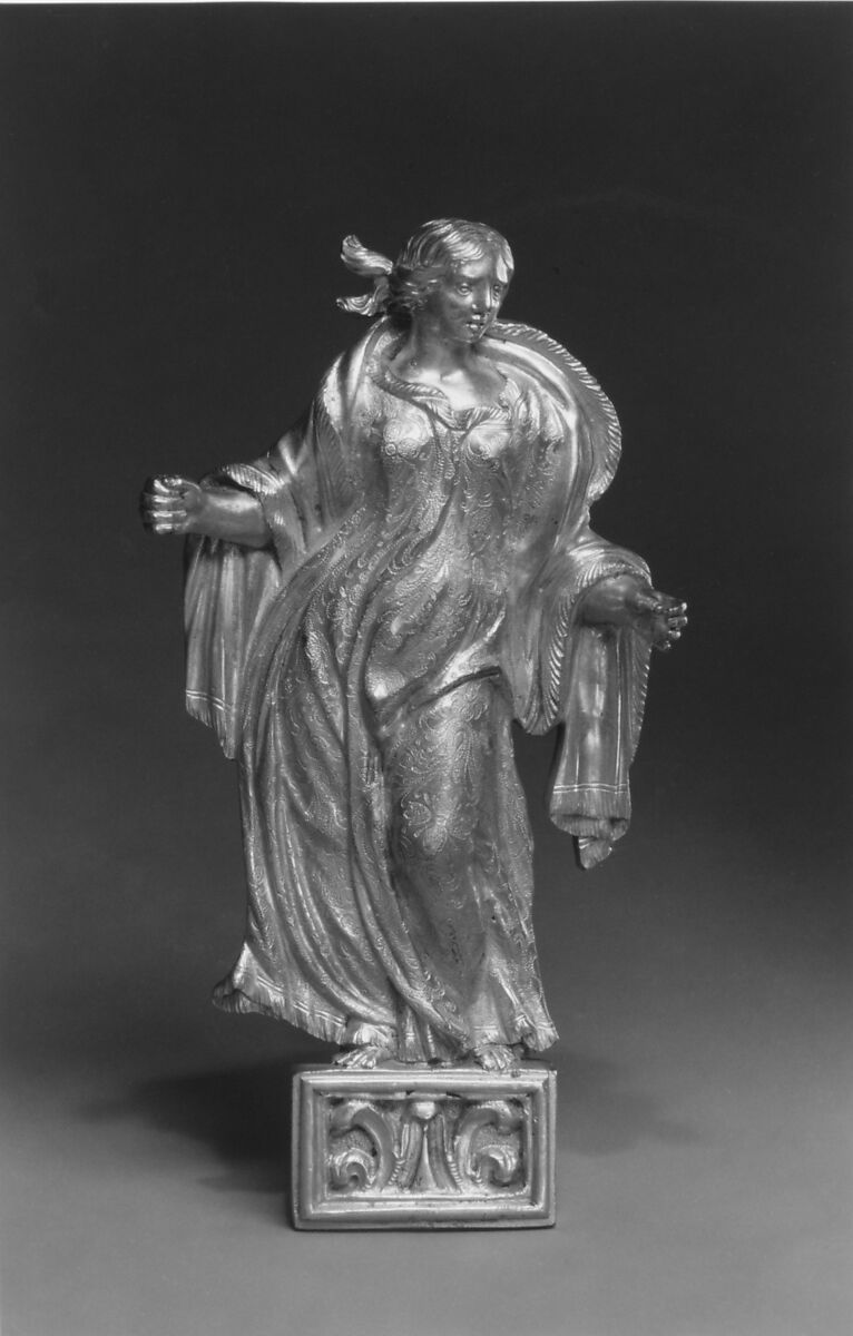 Female saint, Gilt bronze, probably German, Augsburg 